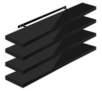 WOLTU 4 x Étagère Murale Tablette Murale Panneau de Bois Étagère Flottante Étagère à Livres 120x22 9x3 8cm Nior RG9484sz-4