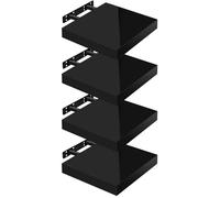 WOLTU Étagères Murales,Tablette Murale de Lot de 4, Étagère Flottante, Étagère à Livres, CD DVD, Panneau de Bois, 25x22,9x3,8cm, Noir, RG9488sz-4