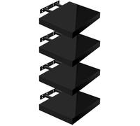 WOLTU Étagères Murales,Tablette Murale de Lot de 4, Étagère Flottante, Étagère à Livres, CD DVD, Panneau de Bois, 30x22,9x3,8cm, Noir, RG9489sz-4