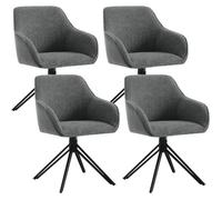 WOLTU 4x Chaise Salle à Manger Pivotante, Chaise Cuisine Scandinave, Pieds en Métal, Tissu Bouclette, Gris Foncé W0ATT0182-4
