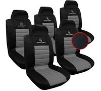 WOLTU 5 X Housse de siège Noir Gris,Auto Housse de Voiture Universelle,