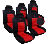 WOLTU 5 X Housse de siège Noir Rouge,Auto Housse de Voiture Universelle,AS7257-5