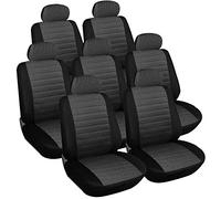 WOLTU 7 pièces Housse de Siège de Voiture Universelle Noir Gris