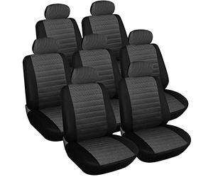 WOLTU 7 pièces Housse de Siège de Voiture Universelle Noir Gris