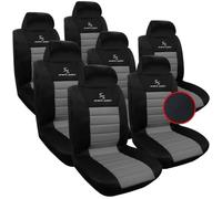 WOLTU 7x Housse de siège,Noir Gris,Auto Housse de Voiture Universelle,AS7255-7