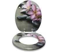 WOLTU Abattant de toilettes en MDF, Couvercle de WC softclose, Descente progressive, antibactériennes, 43.6x37.7cm Beau