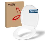 WOLTU Abattant WC avec Frein de Chute, Lunette de WC en Forme de O, en Duroplast, Montage par le Haut, Démontage Facile, Blanc