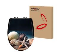 WOLTU Abattant WC avec Frein de Chute, Lunette Toilettes, en Forme O, Dégagement Rapide, Charnières Réglables, en Plastique Duroplast