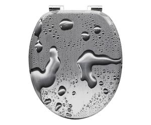 WOLTU Abattant WC Couvercle WC en bois MDF Soft Close avec Frein de Chute pour Couvette en O Siège de Toilette Charnières Zinguées et Inoxyables Ajustables, Montage par-dessous