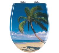 WOLTU Abattant WC, Couvercle WC, Siège de Toilette à Fermeture en Douceur pour Couvette O, Lunettes WC, Montage par le Haut, Démontage rapide, en UF, Modif Vue sur la Mer, 41,5x51x6,5 cm