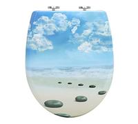 WOLTU Abattant WC Couvercle WC Soft Close pour Couvette O Siège de Toilette avec Urée Formol Frein de Chute Fermeture en Douceur Charnière Réglable Montage Démontage Facile