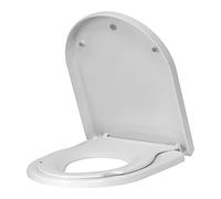 WOLTU Abattant WC Familial, Lunette de Toilette avec Siège Enfant Magnétique, Cuvette Toilette avec Frein de Chute, Démontage Rapide, Soft-close, Forme D, en PP, Blanc, 361x454x44mm