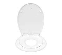 WOLTU Abattant WC Famille, Couvercle de Toilette Adulte avec Siège Intégré pour l'Enfant, avec Fonction Softclose et Système de Dégagement Rapide, en Plastique, Blanc Forme O