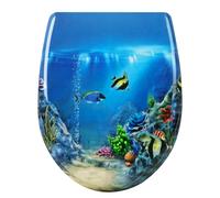 WOLTU Abattant WC, Lunette WC, Abattant WC avec Frein de Chute, Lunette de Toilette, Dégagement Rapide, en Forme O, Montage par le haut ou par le bas, en UF, 2454