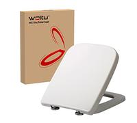 WOLTU Abattant WC,Lunette WC fermeture en Douceur, Fixation Rapide, Blanc Forme Carrée