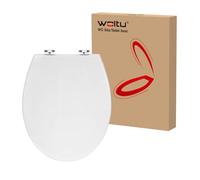 WOLTU Abattant WC plastique,Couvercle de WC softclose,Siège de toilette Fast Fix/fixation,Blanc Forme O