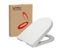 WOLTU Abattant WC plastique,Couvercle de WC softclose,Siège de toilette Fast Fix/fixation,charnière,Blanc Forme D