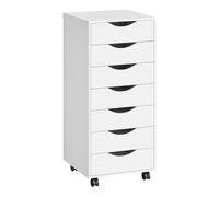 WOLTU Armoire de classement à roulettes avec 5/6/7 tiroirs, commode de bureau blanche, organisateur de dossiers pour bureau, chambre et salle d'étude 5 Drawers