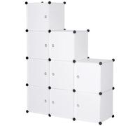 WOLTU Armoire plastique,Penderie pour le stockage de vêtements-accessoires-livres, Étagère de rangement DIY,9 cubes,Blanc