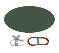 WOLTU Bâche de Piscine Ronde Ø 610 cm, Convient aux piscines Ø500-550 cm, Bâche de Piscine Étanche en PE 200 g/m², Couverture de Piscine avec Œillets Câble d’Acier et Éléments de Fixation en AL, Vert