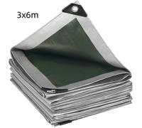 WOLTU Bâche de Protection - 3x6m - Bâche Piscine - imperméable et indéchirable - Gris+Vert GZ1210grg05