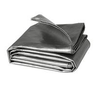 WOLTU Bâche de Protection Exterieur, 180g/m² PE Bâche Imperméable avec Oeillets,et Résistante Revêtue Deux côtés en Aluminium Couverture Étanche pour Couvrir Bois,Camion,Piscine,4x6m,Gris