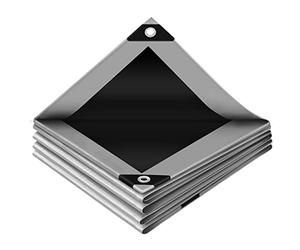 WOLTU Bâche de Protection Exterieur, 180g/m² PE Bâche Imperméable avec Oeillets,et Résistante Revêtue Deux côtés en Aluminium Couverture Étanche pour Couvrir Bois, Camion,Piscine,3x4m Gris-Noir