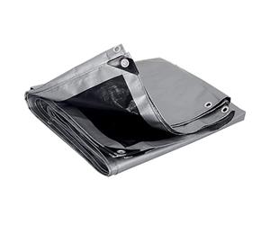 WOLTU Bâche de Protection Exterieur,180g/m² PE Bâche Imperméable avec Oeillets,et Résistante Revêtue Deux côtés en Aluminium Couverture Étanche pour Couvrir Bois, Camion,Piscine,4x6m Gris-Noir