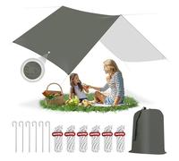 WOLTU Bâche de Protection Extérieure - Toile de Tente Imperméable, Anti-UV et Anti-Pluie - 3x4 m, Grise - Inclut Œillets, Piquets, Cordes et Sac de Rangement