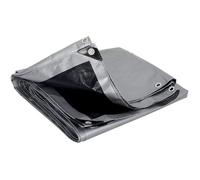 WOLTU Bâche de Protection en PE Imperméable et Résistante, Housse de Protection Étanche pour Bois, avec Œillets Muiti-Usage 280g/m², Gris+Noir, 2x3m