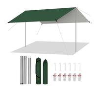 WOLTU Bâche de Protection, Tente et Camping - Tarp Bivouac Imperméable avec Œillets, Poteaux, Cordes et Piquets - 3x4 m, Vert