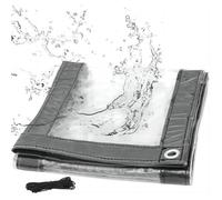 WOLTU Bâche Transparente avec Oeillets Bâche de Protection Imperméable 380g/m² PVC Protection de Vent Pluie Soleil pour Serre Jardin Pergola 2 x 1 m