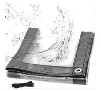 WOLTU Bâche Transparente avec Oeillets Bâche de Protection Imperméable 380g/m² PVC Protection de Vent Pluie Soleil pour Serre Jardin Pergola 3 x 4 m