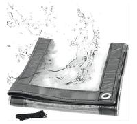 WOLTU Bâche Transparente avec Oeillets Bâche de Protection Imperméable 380g/m² PVC Protection de Vent Pluie Soleil pour Serre Jardin Pergola 3 x 5 m