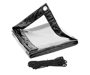 WOLTU Bâche Transparente avec Oeillets Bâche de Protection Imperméable 380g/m² PVC Protection de Vent Pluie Soleil pour Serre Jardin Pergola 2 x 1 m