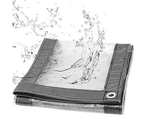 WOLTU Bâche Transparente avec Oeillets Bâche de Protection Imperméable 380g/m² PVC Protection de Vent Pluie Soleil pour Serre Jardin Pergola 3 x 3 m