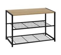 WOLTU Banc à Chaussures Étagère à Chaussures pour l’entrée e Couloir, Meuble de Rangement 2 Niveaux pour Environ 6 Paires de Chaussures, MDF et Métal