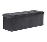 WOLTU Banc Coffre de Rangement Pliant Boîte de Rangement Siège en Velours Tabouret Bas, 110x37.5x38cm Gris
