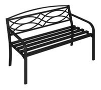 WOLTU Banc de Jardin, Banc Extérieur en Métal, Résistant aux Intempéries, avec Dossier et Accoudoirs, 127.5x59.5x83cm, Noir