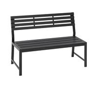 WOLTU Banc de Jardin, Banquette Extérieure pour 2 à 3 Personnes, Résistant aux Intempéries, Cadre en Métal, 115x55x85 cm, Charge de 280kg, avec Dossier, pour Jardin, Terrasse, Noir