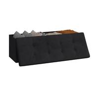 WOLTU Banc de Rangement Pliable, Pouf Tabouret Rembourré de Grande Capacité de 118L, Charger 300KG, 110x37,5x38cm, Noir