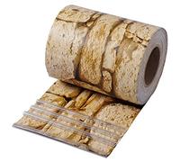 WOLTU Bandes Brise-Vue en PVC de 450g/m², Rouleau Brise-Vue Occultant 19cm x 35m, Résistant au Vent et au Soleil, pour Clôture, Jardin, Balcon, avec 25 Clips de Fixation, en Motif Pierre