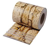 WOLTU Bandes Brise-Vue en PVC de 450g/m², Rouleau Brise-Vue Occultant 19cm x 70m, Résistant au Vent et au Soleil, pour Clôture, Jardin, Balcon, avec 50 Clips de Fixation, en Motif Pierre