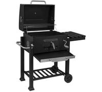 WOLTU Barbecue au Charbon de Bois,Barbecue réglable en Hauteur et avec Roues, 113x45.5x100cm,Noir