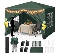 WOLTU Barnum 3x3m Pop up Tonnelle de Jardin Pliante avec Sacs de Sable Vert