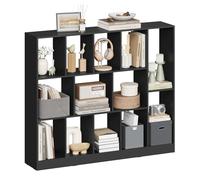 WOLTU Bibliothèque à 13 Cubes, Étagère de Rangement pour Livres, Objets de Décoration, Plantes, à Poser Horizontalement ou Verticalement, en Bois, pour Salon, Chambre, Bureau, 109x24x101 cm, Noir