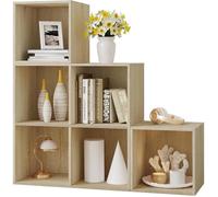 WOLTU Bibliothèque à 6 Compartiments, Étagère de Rangement en Bois d’ingénierie, 90x30x90cm, Chêne Clair W0ATT0040