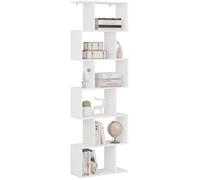 WOLTU Bibliothèque à 6 Niveaux, Étagère de Rangement en Forme S, en Bois d'Ingénierie, pour Bureau, Chambre, Blanc W0ATT0383