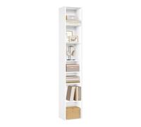 WOLTU Bibliothèque à Livres, Étagère de Rangement à 7 Niveaux, 30x26x178,5cm, Meuble Colonne avec Compartiments Ouverts, pour Bureau/Salon/Chambre, Blanche, SK066ws