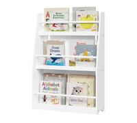 WOLTU Bibliothèque Enfant, Meuble Rangement Enfant, Étagère Livre à 3 Niveaux, Rangement Jouet Enfant, Blanc, en MDF et Bois